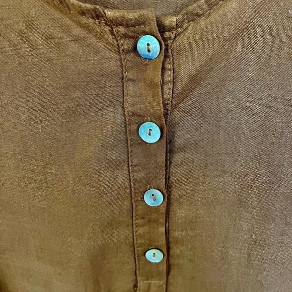 Saga made in Italy Linen Tunic in Brown one size fits all. EUC - Picture 3 of 7